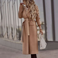 Camille | Elegant Long Winter Coat with Tie Belt