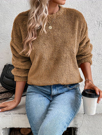 Willow | Fuzzy Knit Sweater with Button-Front Detail
