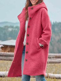 Hannah | Long Fleece Coat with Hood for Women