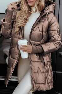 Amelia | Quilted Winter Puffer Coat with Detachable Hood