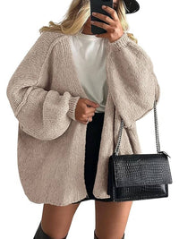 Elena | Oversized Knit Cardigan with Open Front