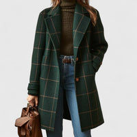 Fiona | Classic Plaid Wool-Look Coat for Women