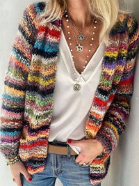 Scarlett | Multicolor Striped Chunky-Knit Cardigan