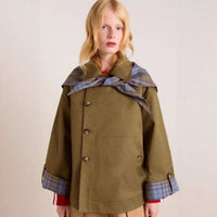 Harriet | Oversized Trench Coat with Checked Details