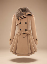 Nora | Vintage-Inspired Trench Coat with Faux-Fur Collar