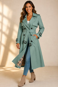 Amelia | Elegant Belted Longline Trench Coat for Women
