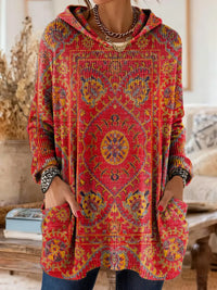 Amara | Retro Ethnic Print Hooded Tunic