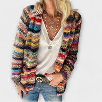 Abigail | Women's Colorful Striped Open Cardigan