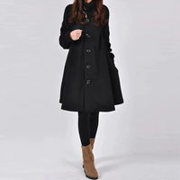 Isabelle | Women's Elegant Knee-Length Coat with High Collar