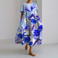 Floral Summer Maxi Dress - Blue