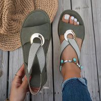 Flat Sandals With Metal Buckle