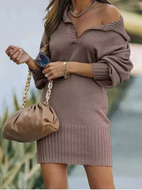 Carol | Soft Ribbed Knit Mini Sweater Dress