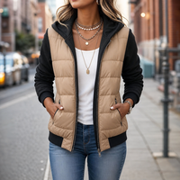 Coza | Quilted Puffer Vest with Hood and Contrast Panels