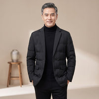 Maximilian | Black Quilted Puffer Jacket for Men