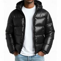 Lucas | Glossy Hooded Puffer Jacket for Men