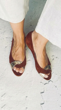 Metallic Detail Open-Toe Sandal