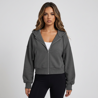 Madison | Women's Cropped Zip-Up Hoodie with Oversized Fit