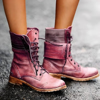 Genevieve | Women's Vintage Lace-Up Ankle Boots with Low Heel