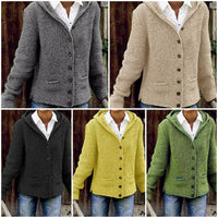 Mila | Hooded Knit Cardigan with Buttons and Pockets
