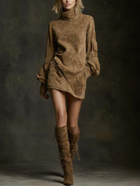 Hannah™ | Oversized Mini Suede Dress