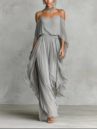 Gray Fluid Two-Piece Set