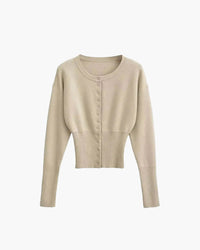 Lydia | Women's Cropped Ribbed Button-Front Cardigan