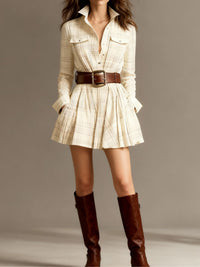 Vintage Red and Brown Checked Mini Dress (Includes Belt) – Seasonal Release