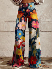 Lena Floral Wide Leg Casual Pants