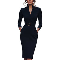 Sophia™ | Belted Mandarin Dress