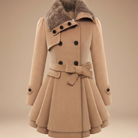 Karoline | Elegant Winter Jacket with Faux Fur Collar & Belt