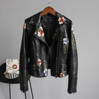 Magnolia | Women's Floral Embroidered Biker Jacket