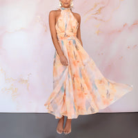 Carol | Solstice Watercolor Halter Maxi