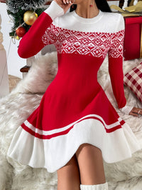 Hannah | Women's Christmas Geo Knit Dress