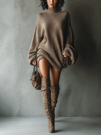Madonna | Ribbed Knit Mini Sweater Dress