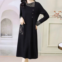 Vanya | Women's Midi Dress with Decorative Cuff & Collar Details