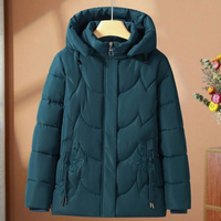 Greta | Women's Quilted Jacket with Hood and Floral Details