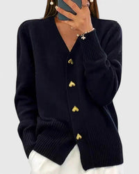 Addison | Women's Heart Button Knit Cardigan