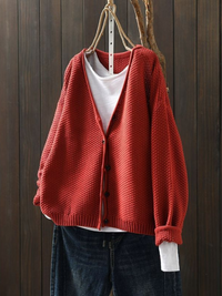 Amelia | Women's Oversized V-Neck Button Cardigan