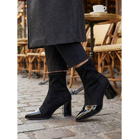 Charlotte | Cap-Toe Chunky Heel Ankle Boots