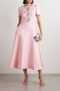 Zoe Bow with Crystal Embellished Midi Dress